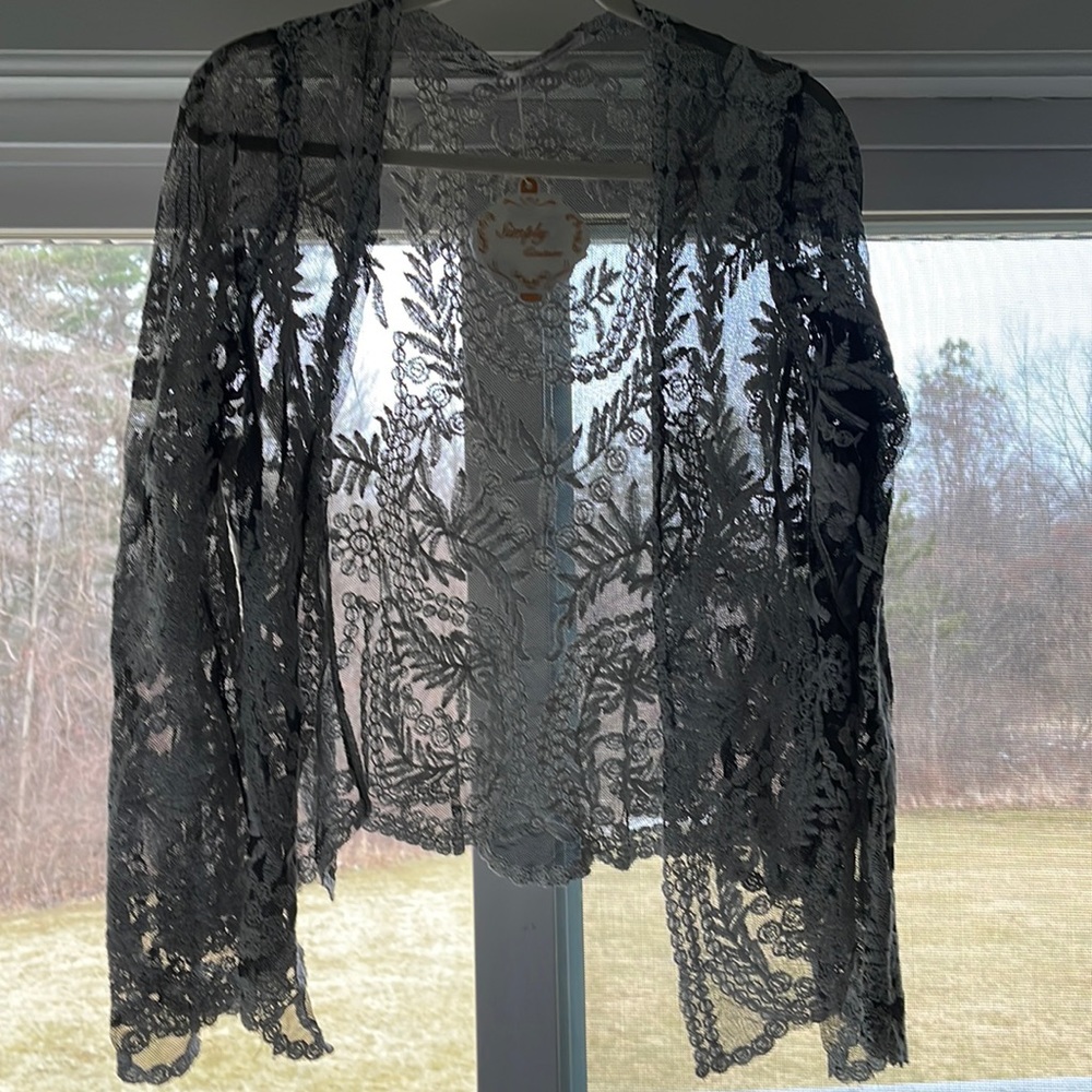 Lace mesh cardigan